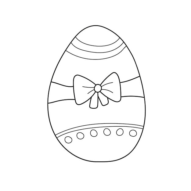 Premium vector simple coloring page decoration easter egg coloring book for kids