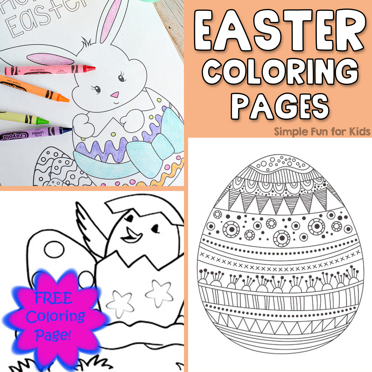 Free printable easter coloring pages for kids and adults