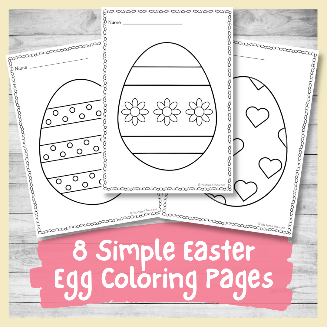 Simple easter egg coloring pages printable pdf