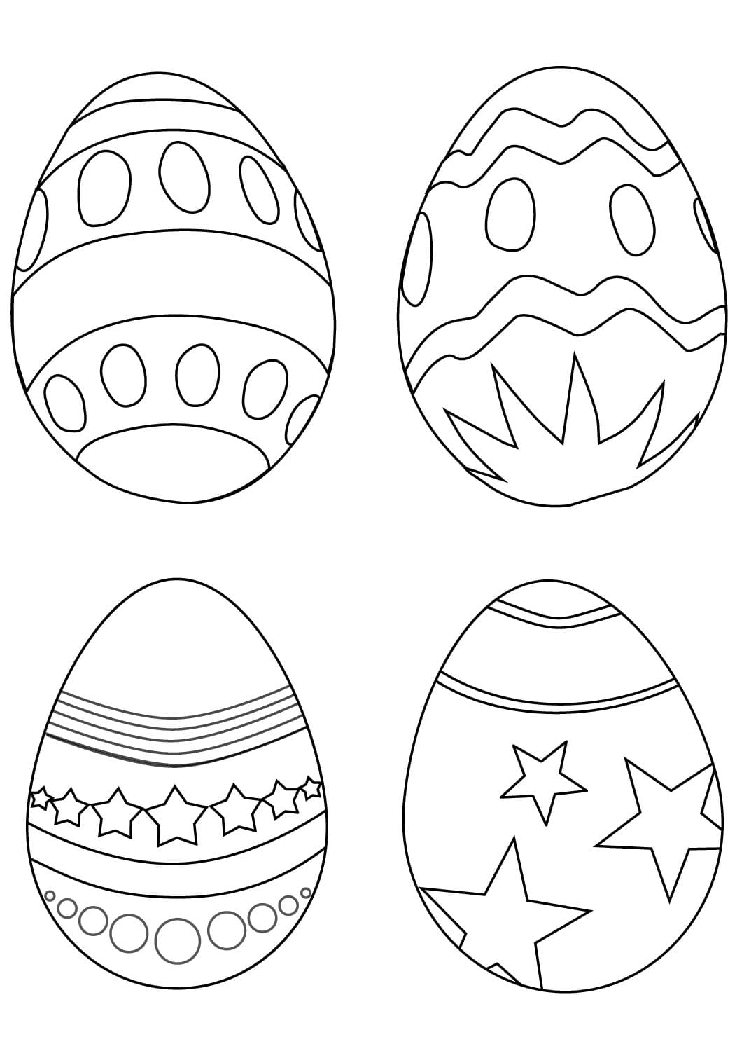 Free simple easter eggs coloring page