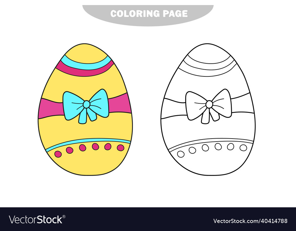 Simple coloring page decoration easter egg vector image