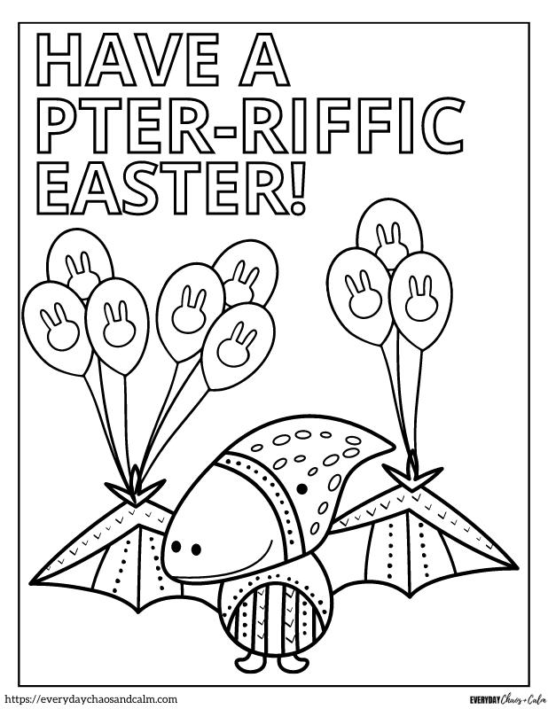 Free printable dinosaur easter coloring pages