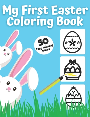 My first easter coloring book big simple coloring pages for kids