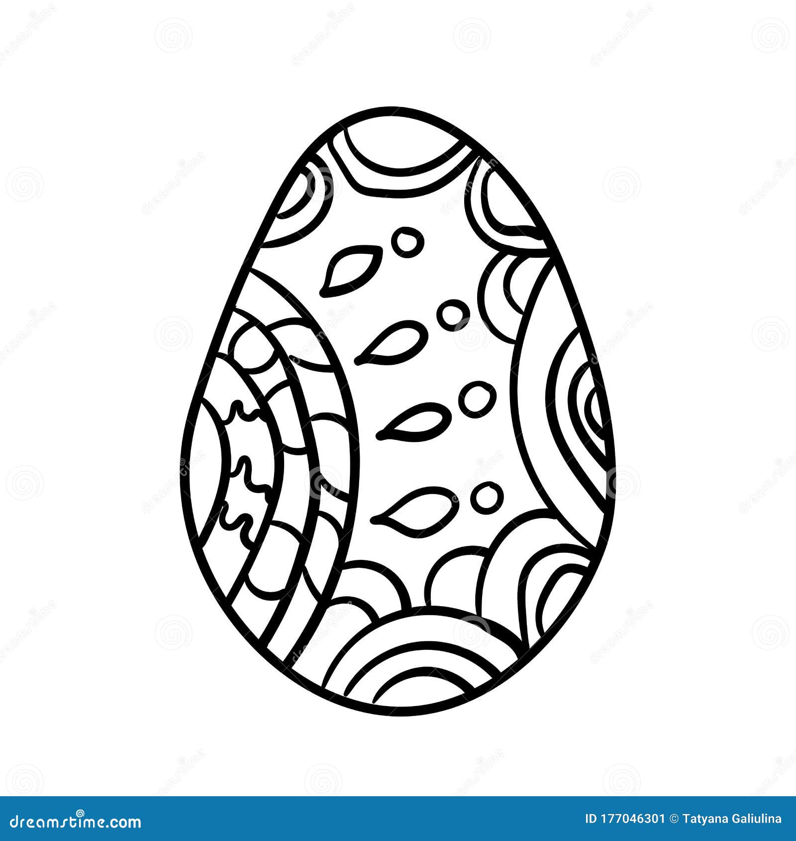 Easter egg vector for coloring book doodle stars pattern illustration isolated stock vector