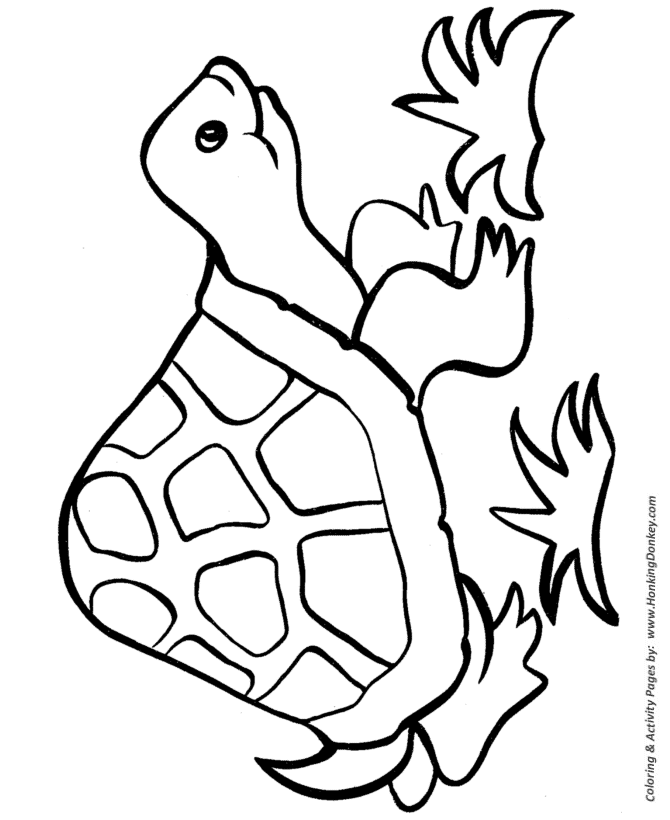 Easy shapes coloring pages free printable happy turtle easy coloring activity pages for prek and primary kids