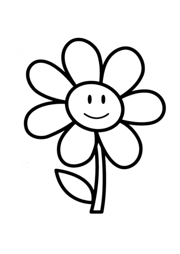 Coloring pages easy simple flower coloring pages for toddlers