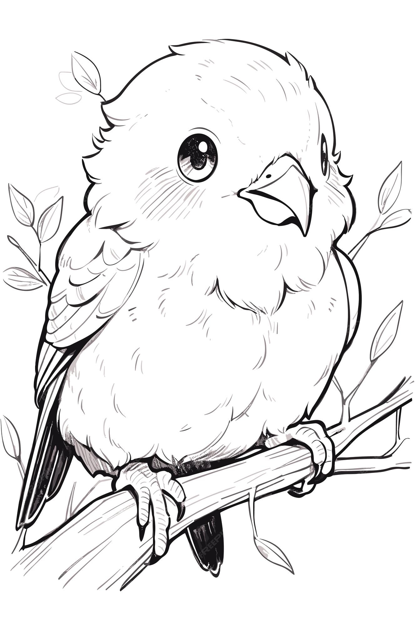 Premium vector canary coloring pages for kids simple canary illustrations clean and easy coloring kidfriendly bird