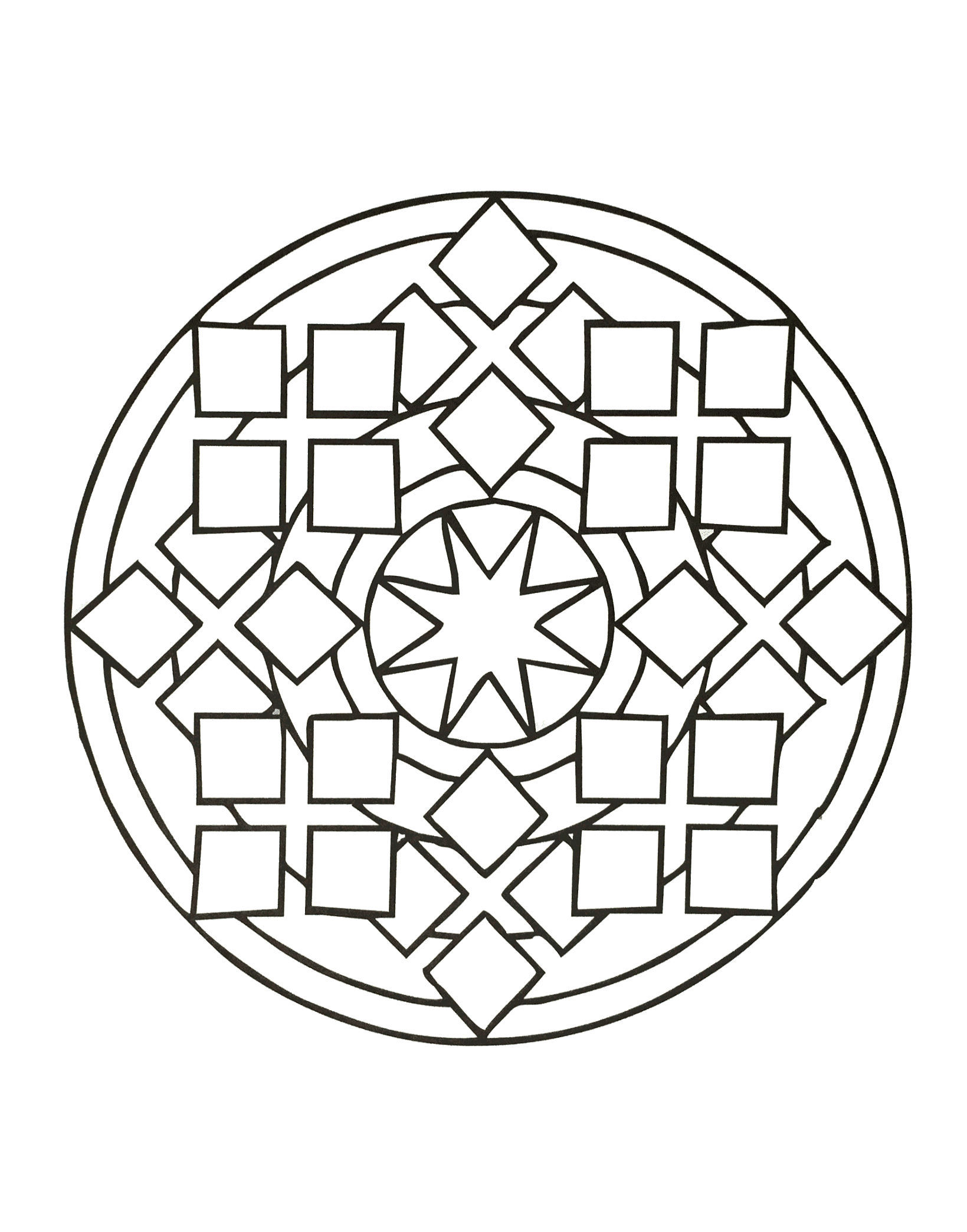 Simple mandala with some squares