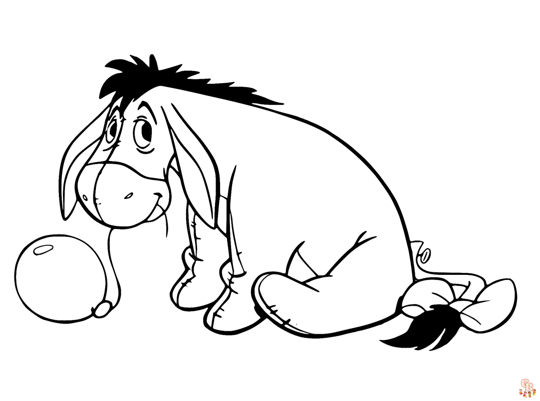 Printable eeyore coloring pages free for kids and adults