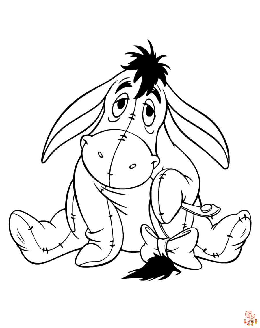 Printable eeyore coloring pages free for kids and adults