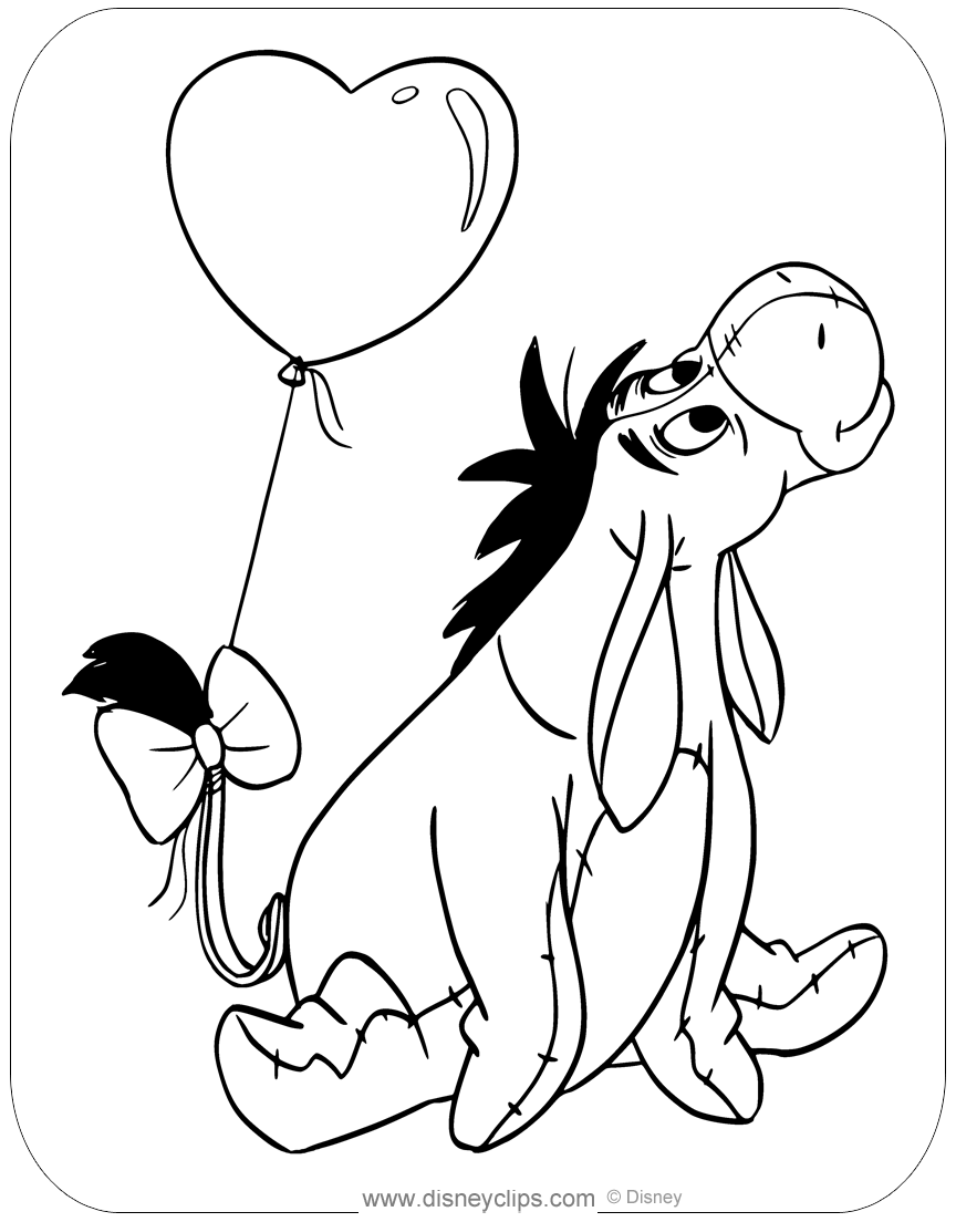 Printable eeyore coloring pages