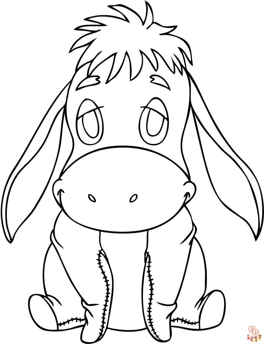 Printable eeyore coloring pages free for kids and adults