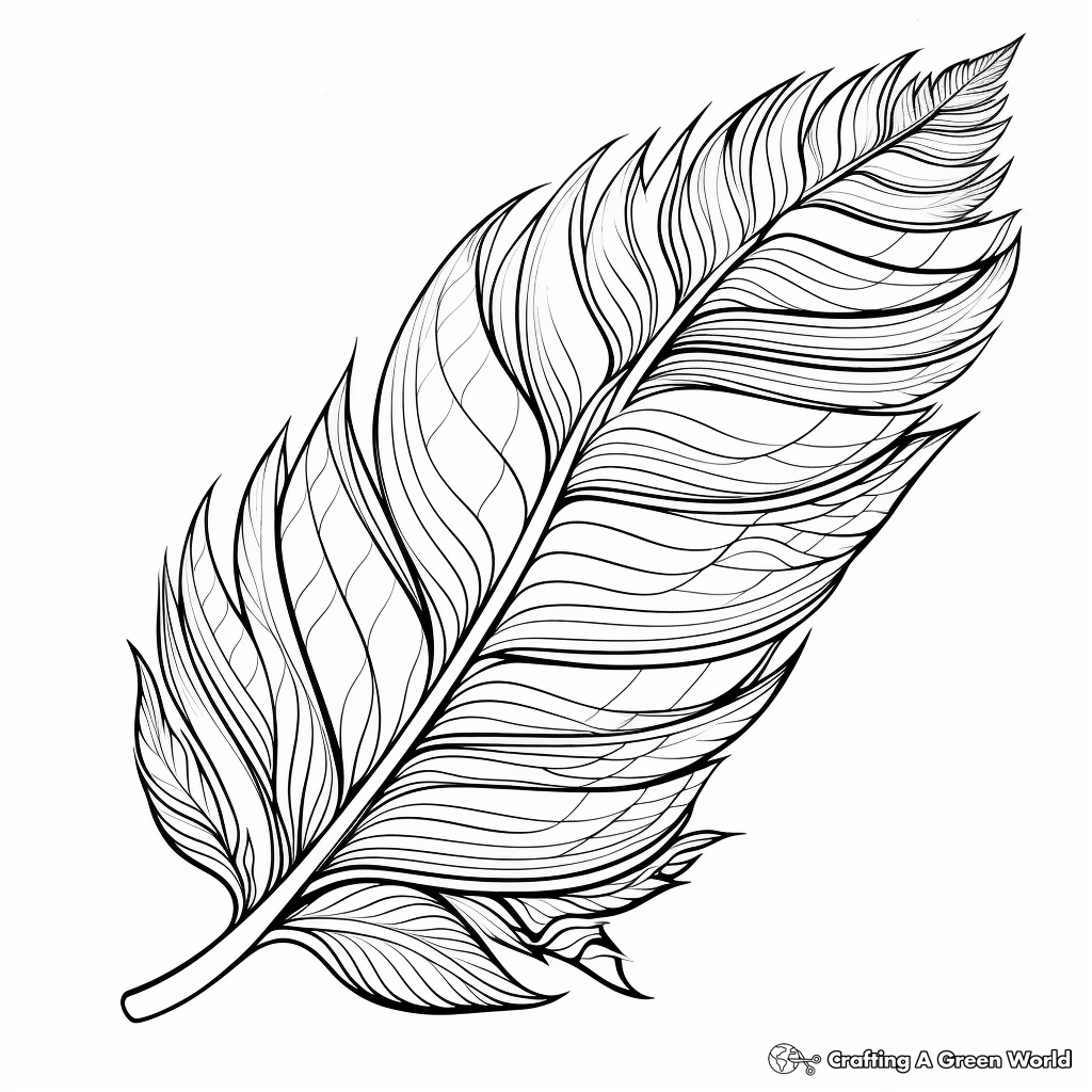 Feather coloring pages