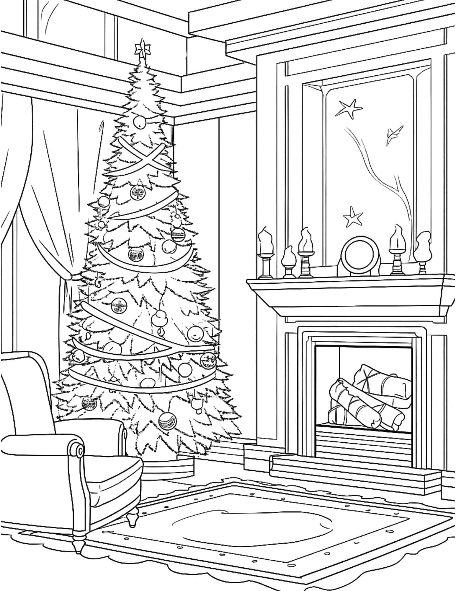 Cheerful christmas coloring pages for kids and adults