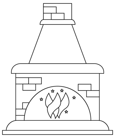 Fireplace coloring page free printable coloring pages