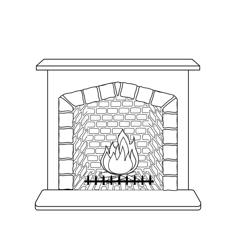 Fireplace coloring page stock illustrations â fireplace coloring page stock illustrations vectors clipart