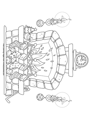 Stockings hung by the fireplace coloring page â free printable pdf from