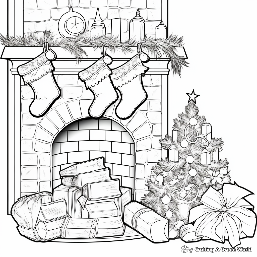 Stocking coloring pages