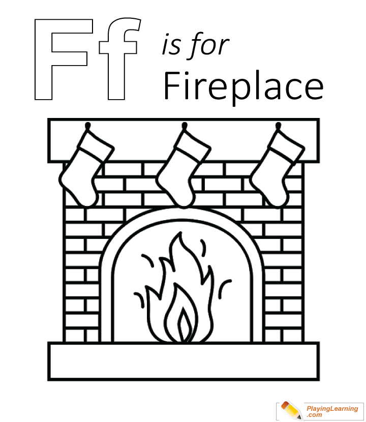 F is for fireplace coloring page free f is for fireplace coloring page