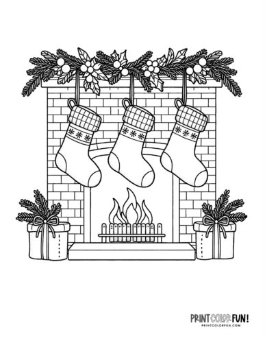 Christmas stocking clipart pages for easy craft coloring fun for the holidays at