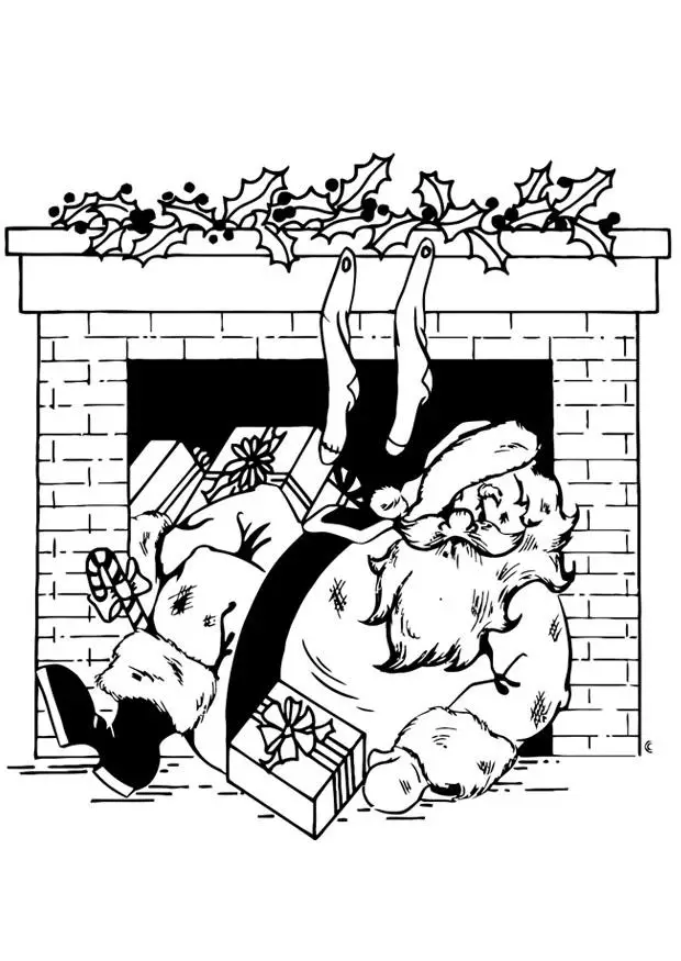 Fireplace coloring pages