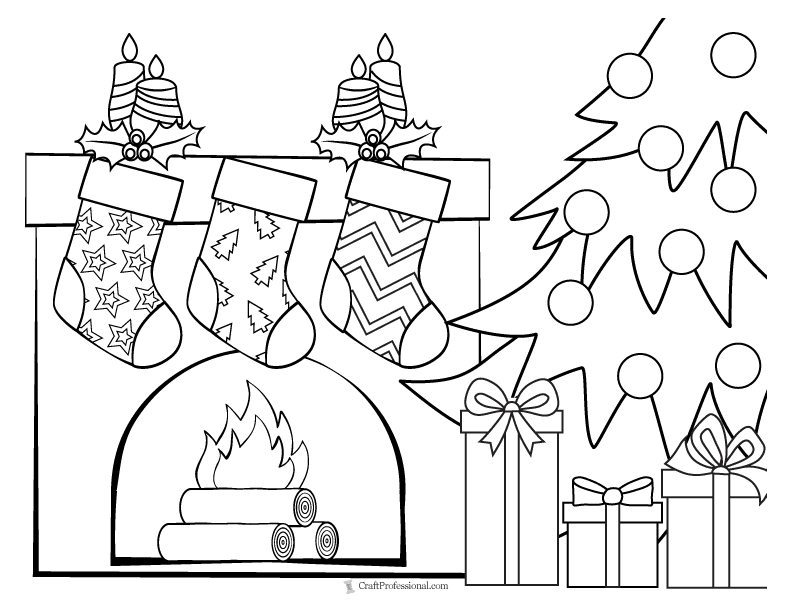 Christmas gift coloring pages