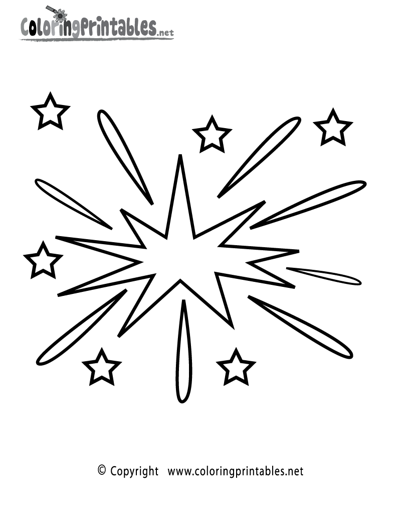 New years fireworks coloring page