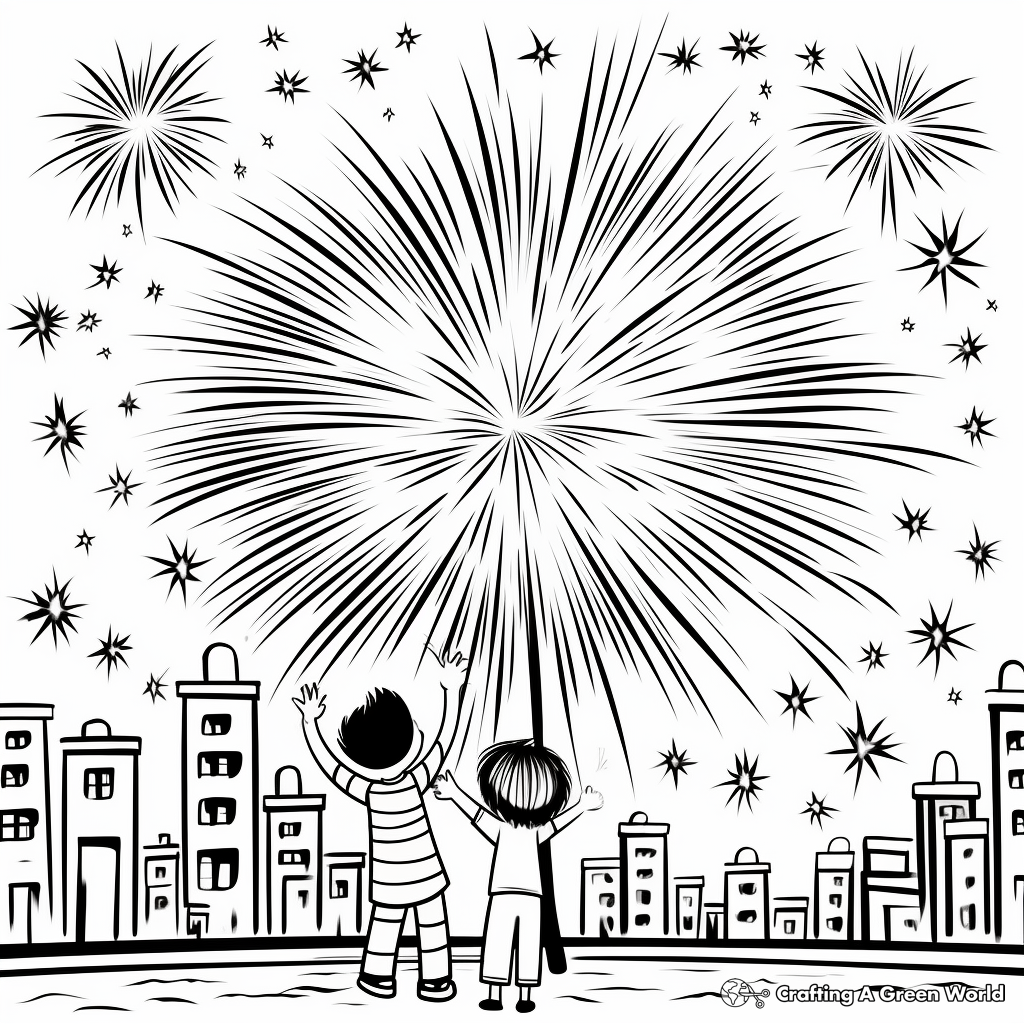 Fireworks coloring pages