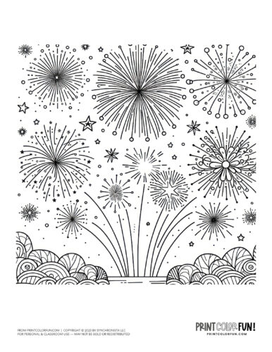 Fireworks coloring pages celebrate with free printables at