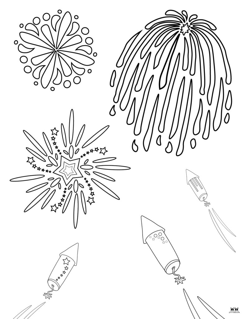 Firework coloring pages