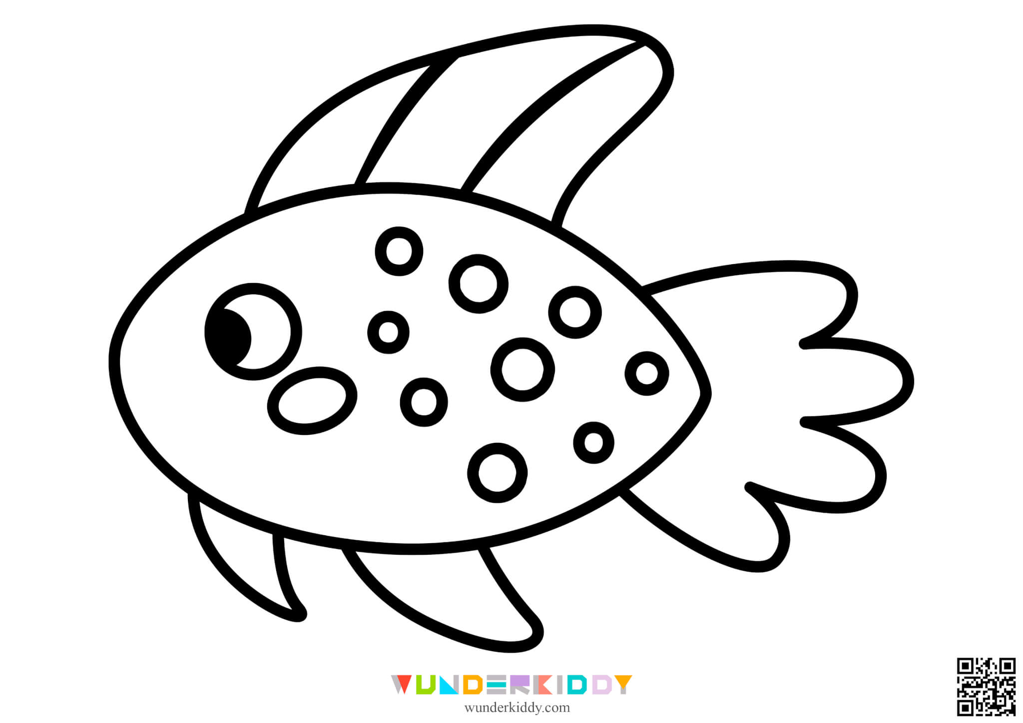 Printable fish template and coloring pages for kids