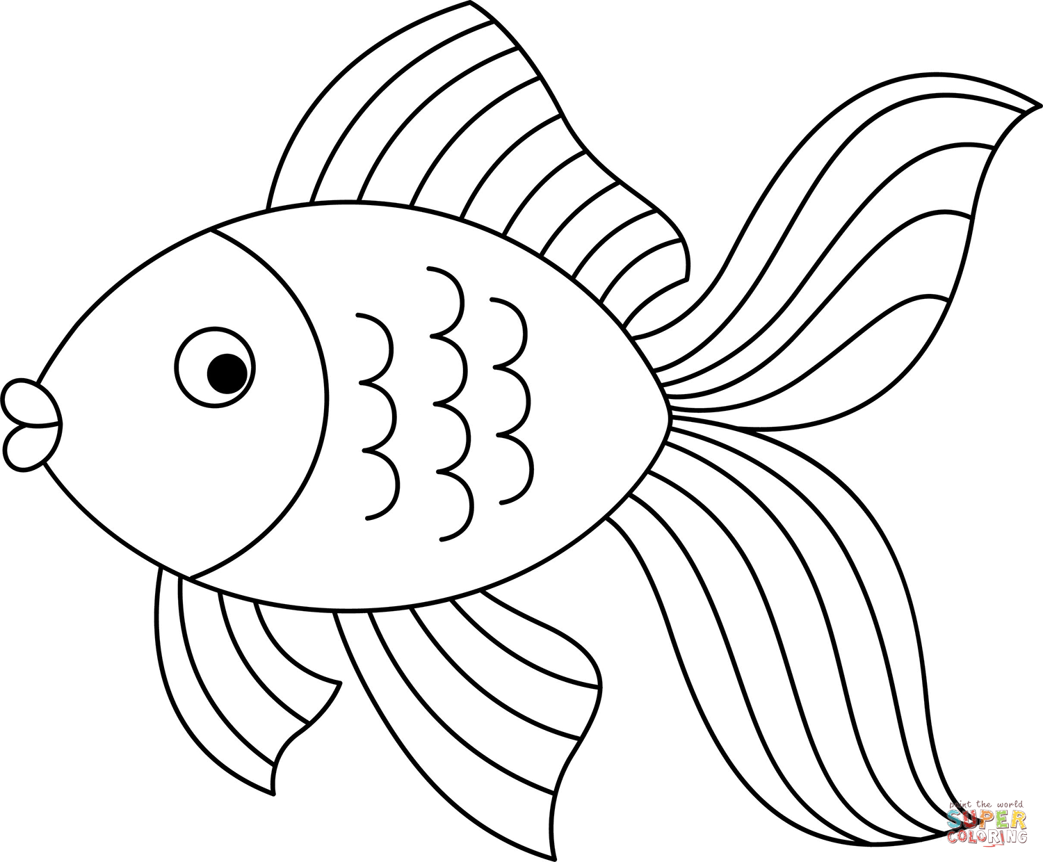 Cartoon fish coloring page free printable coloring pages