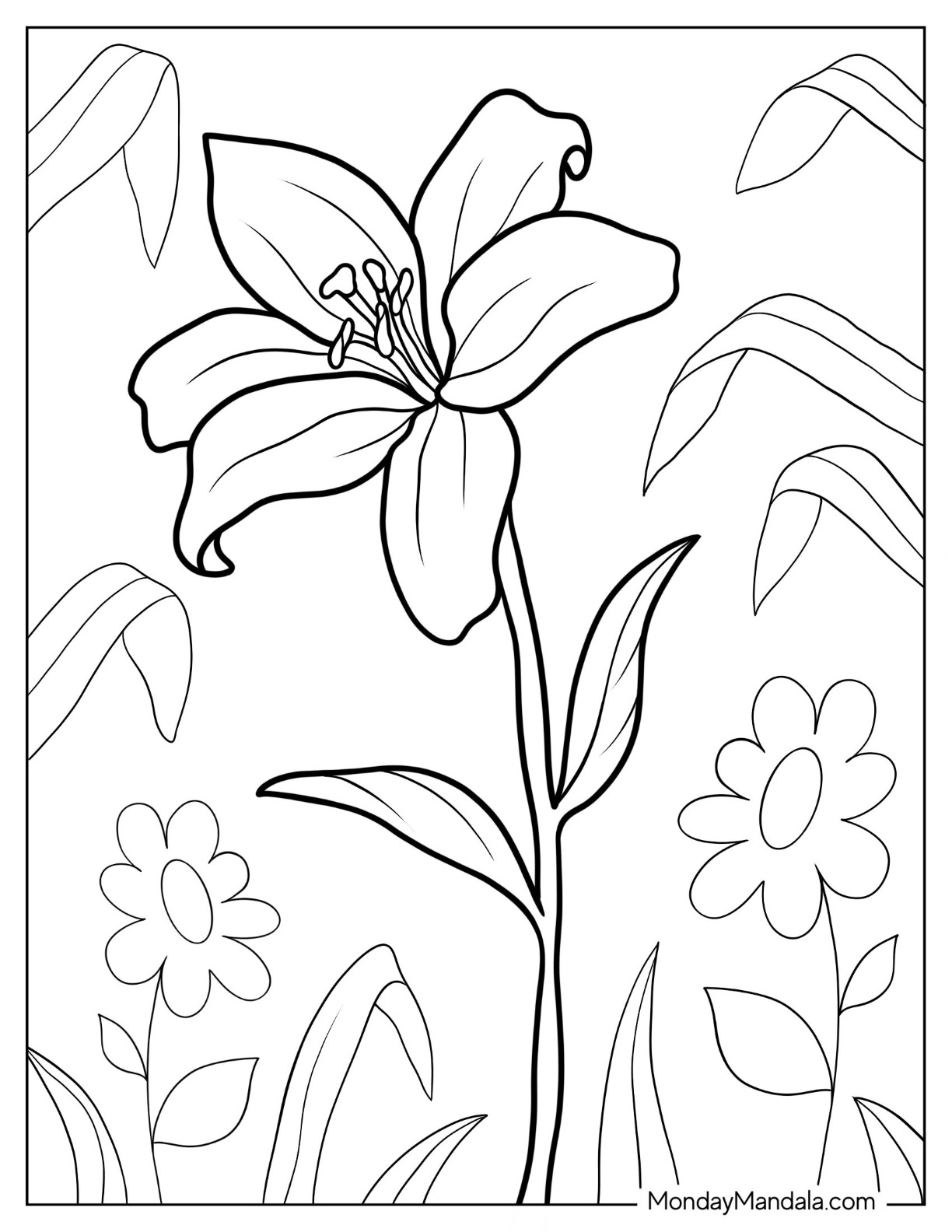 Flower coloring pages free pdf printables