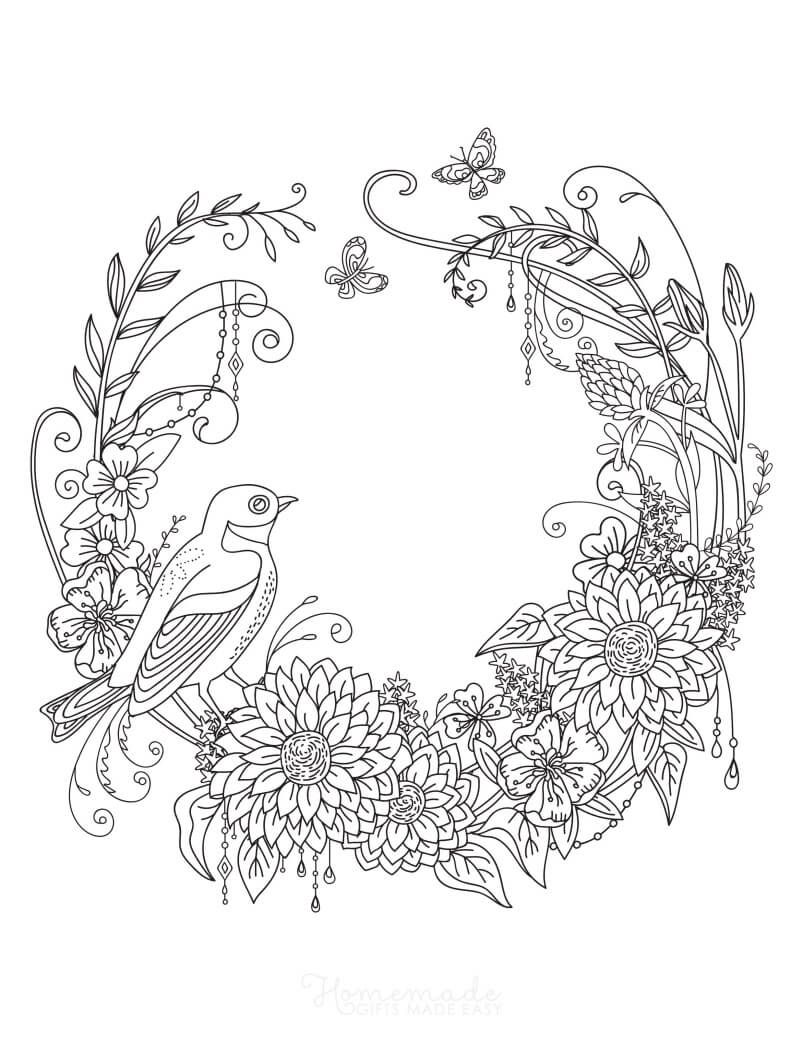 Printable flower coloring pages for adults