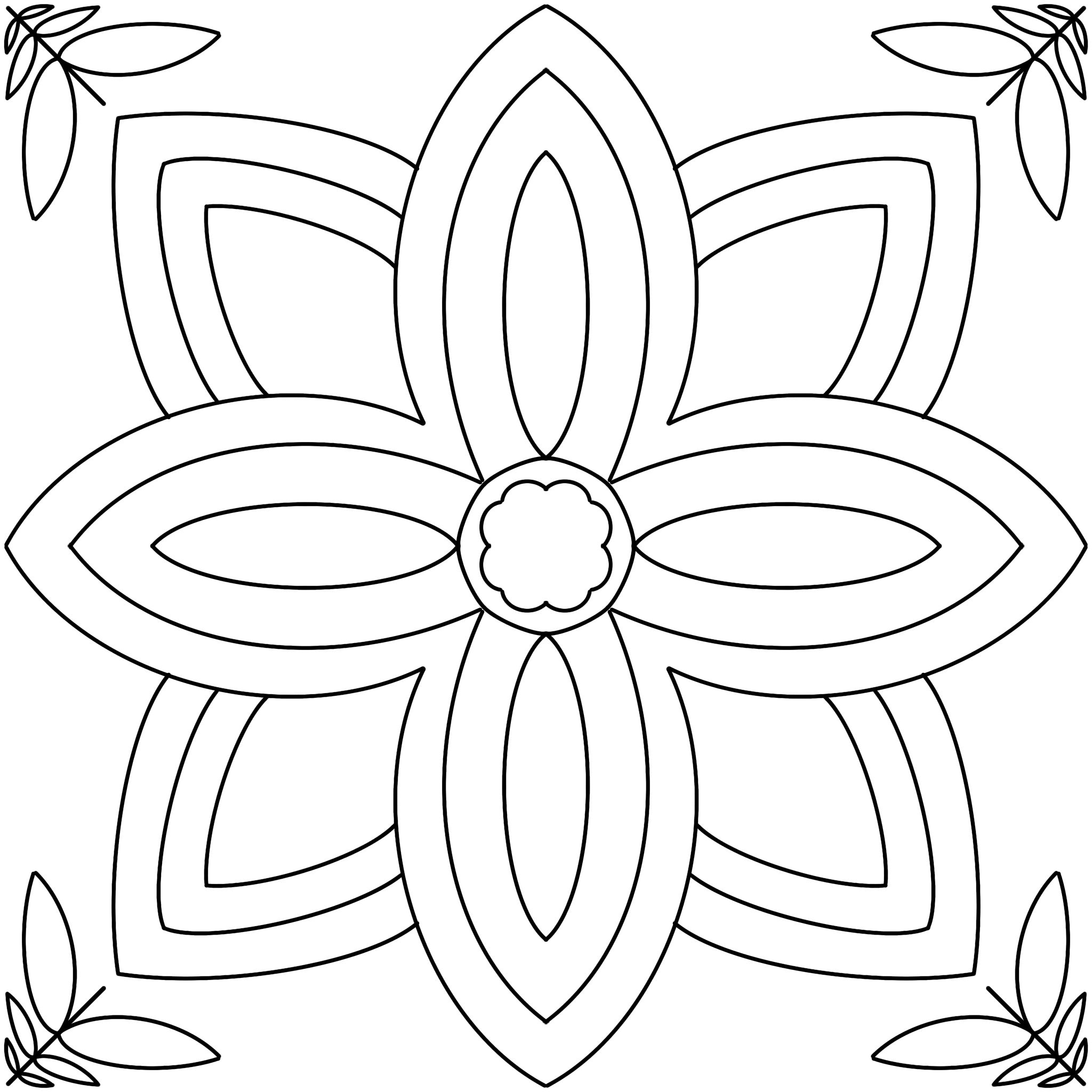 Downloadable and printable flower coloring page for adults and kids