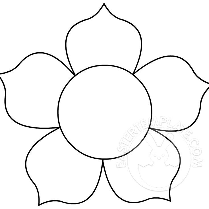 Free simple flower coloring page