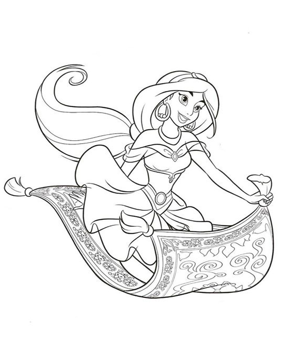 Free easy to print jasmine coloring pages