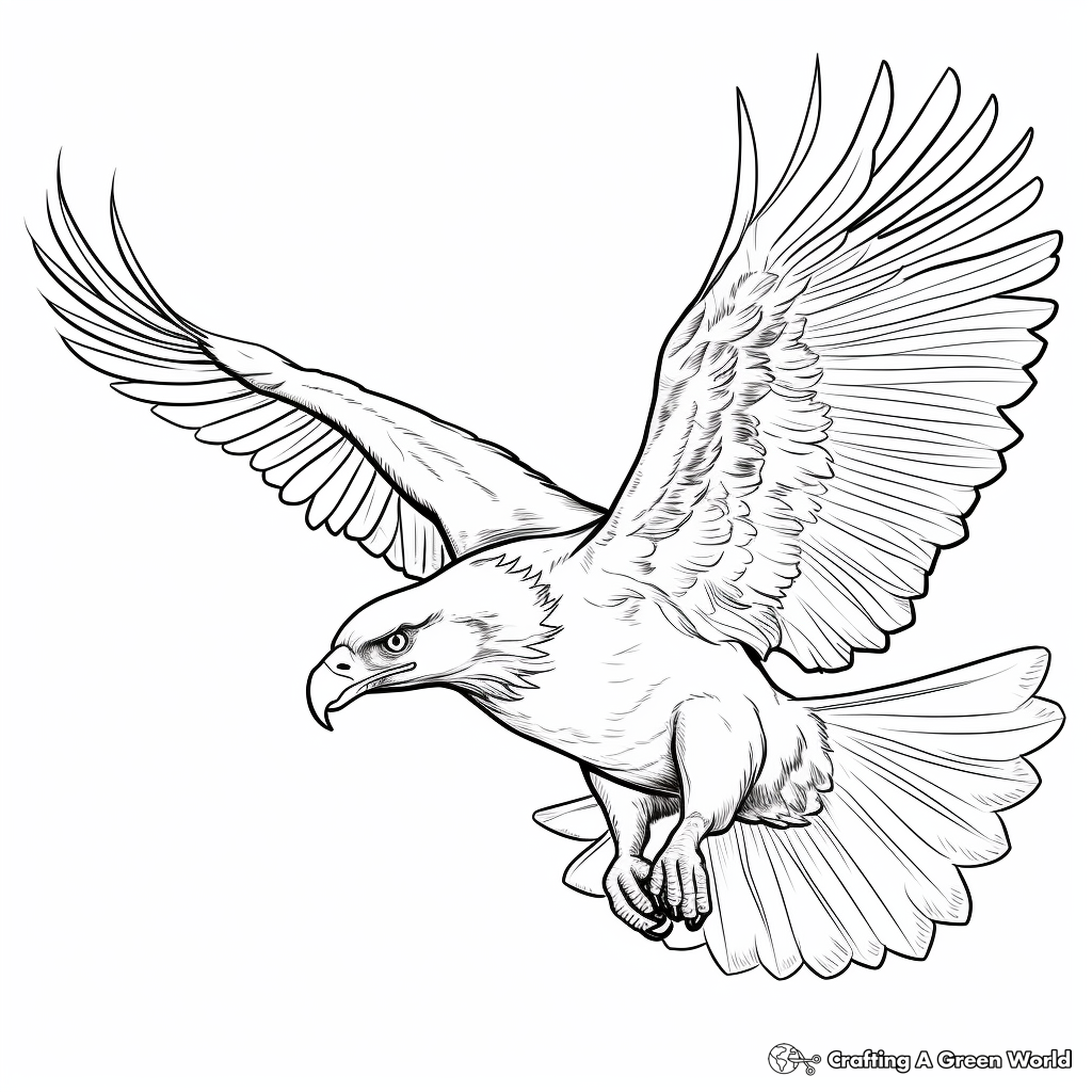 Flying eagle coloring pages