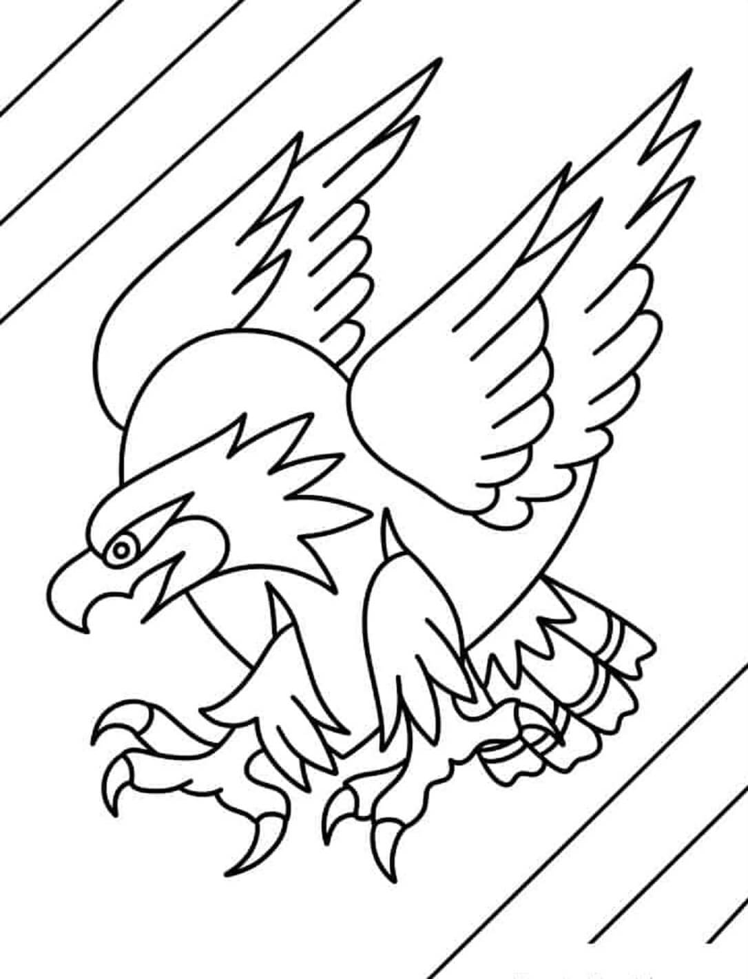 Basic eagle attack coloring page