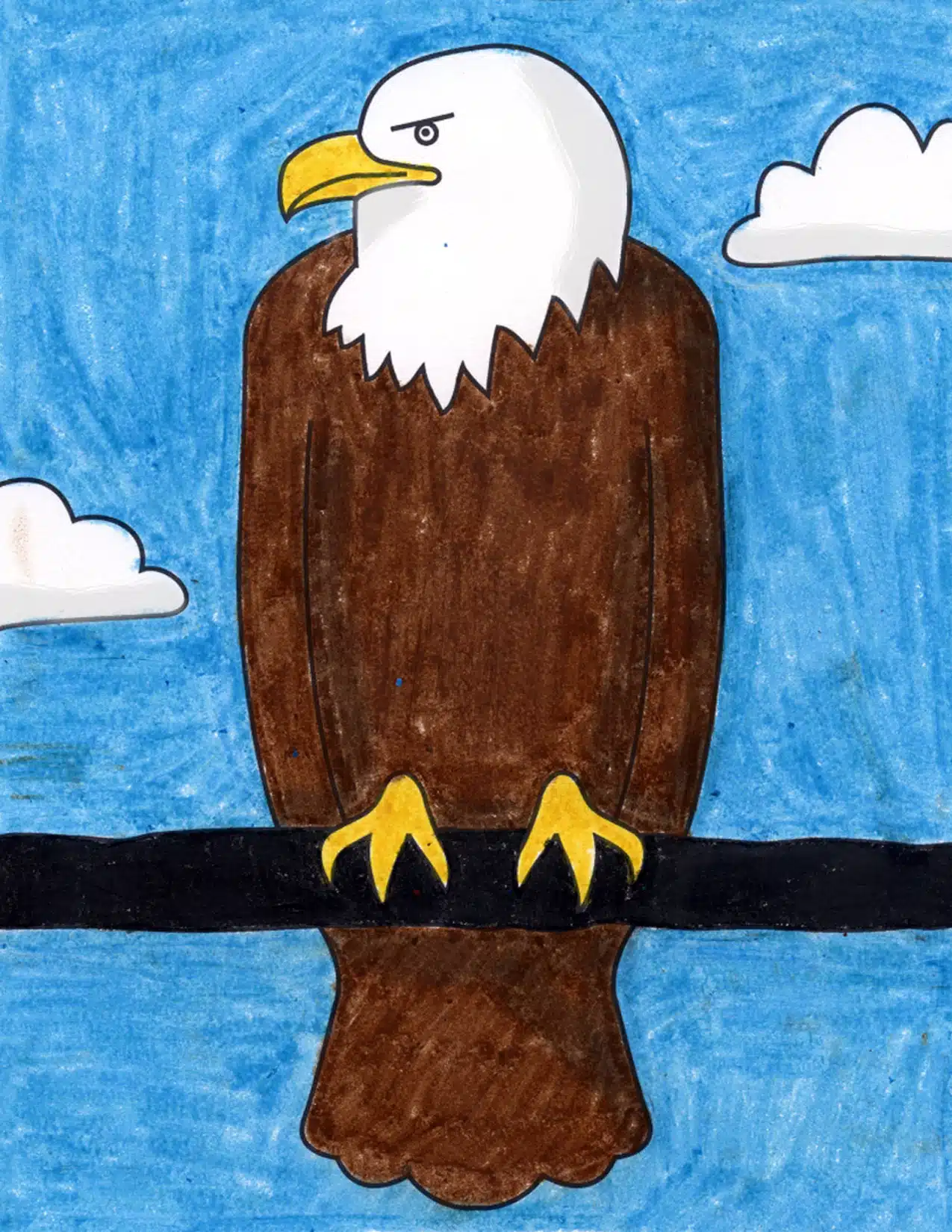 Easy how to draw a bald eagle tutorial video coloring page