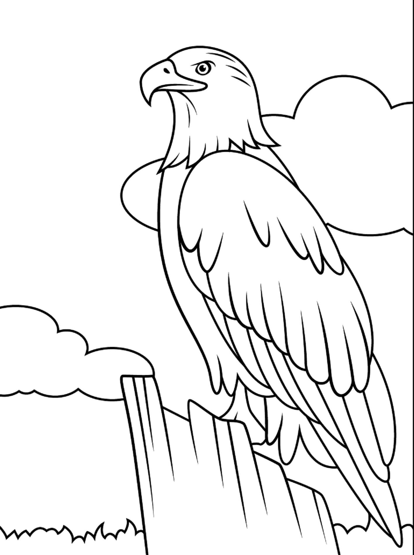 Flying eagle coloring page