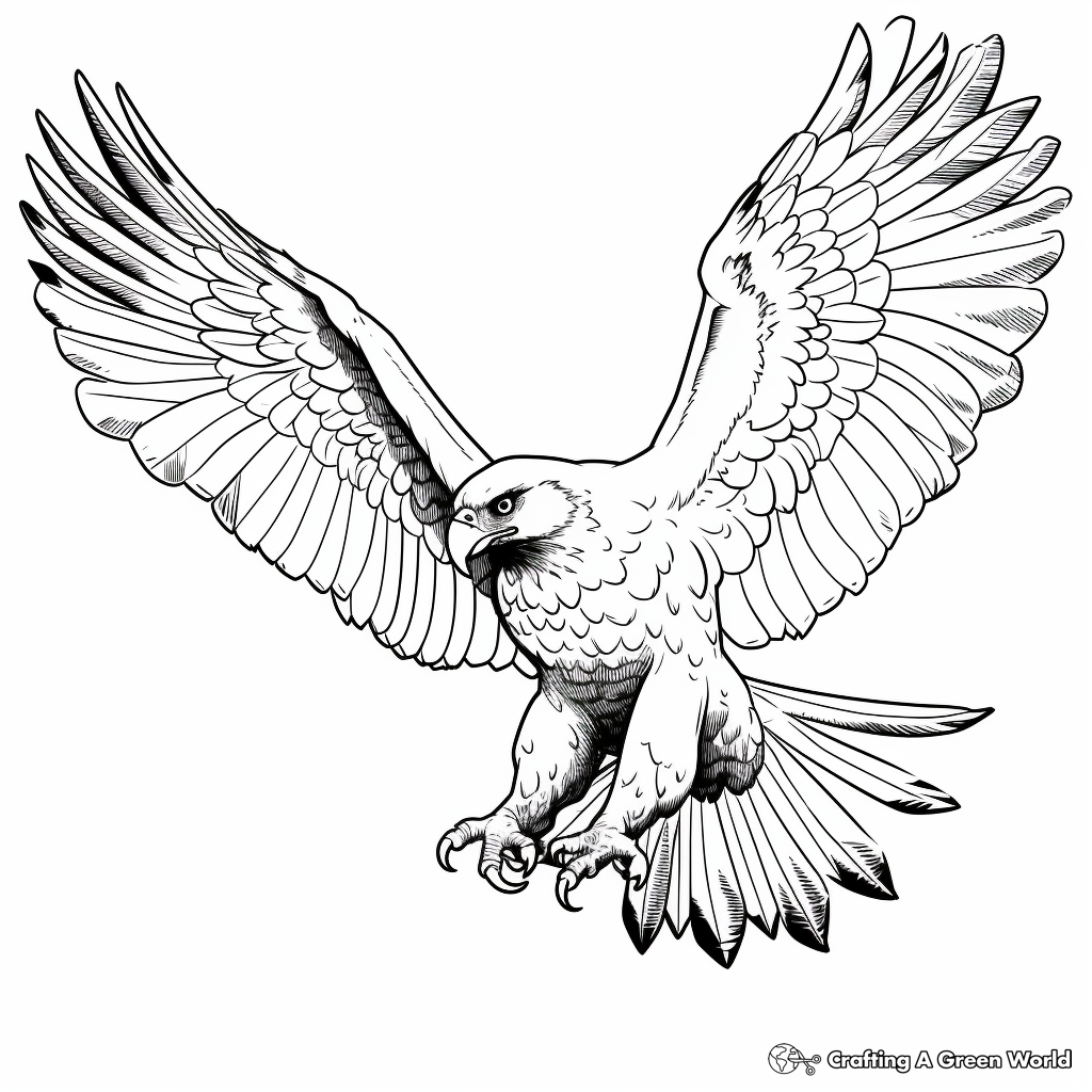 Flying eagle coloring pages