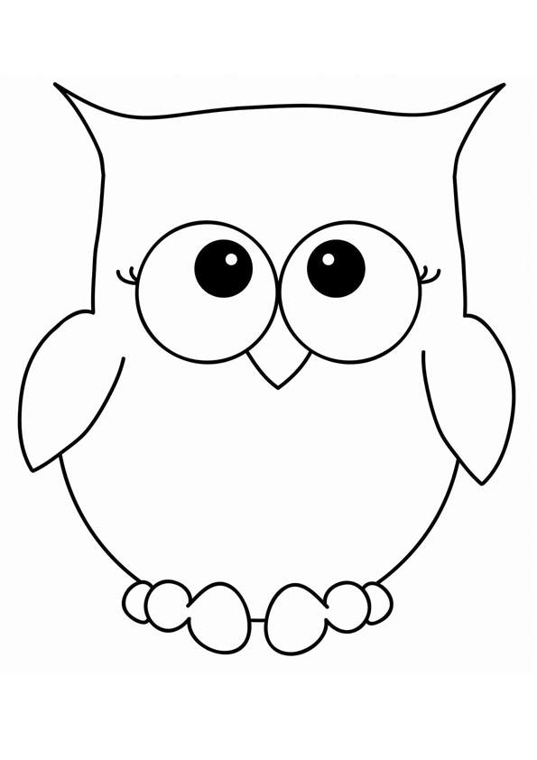 Coloring pages simple owl coloring pages for kids