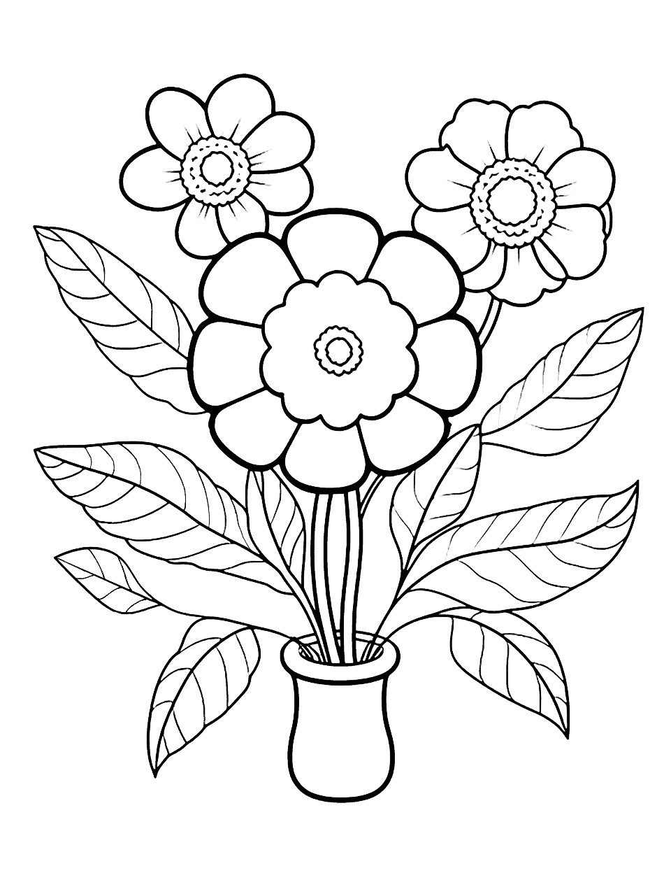 Flower coloring pages free printable sheets