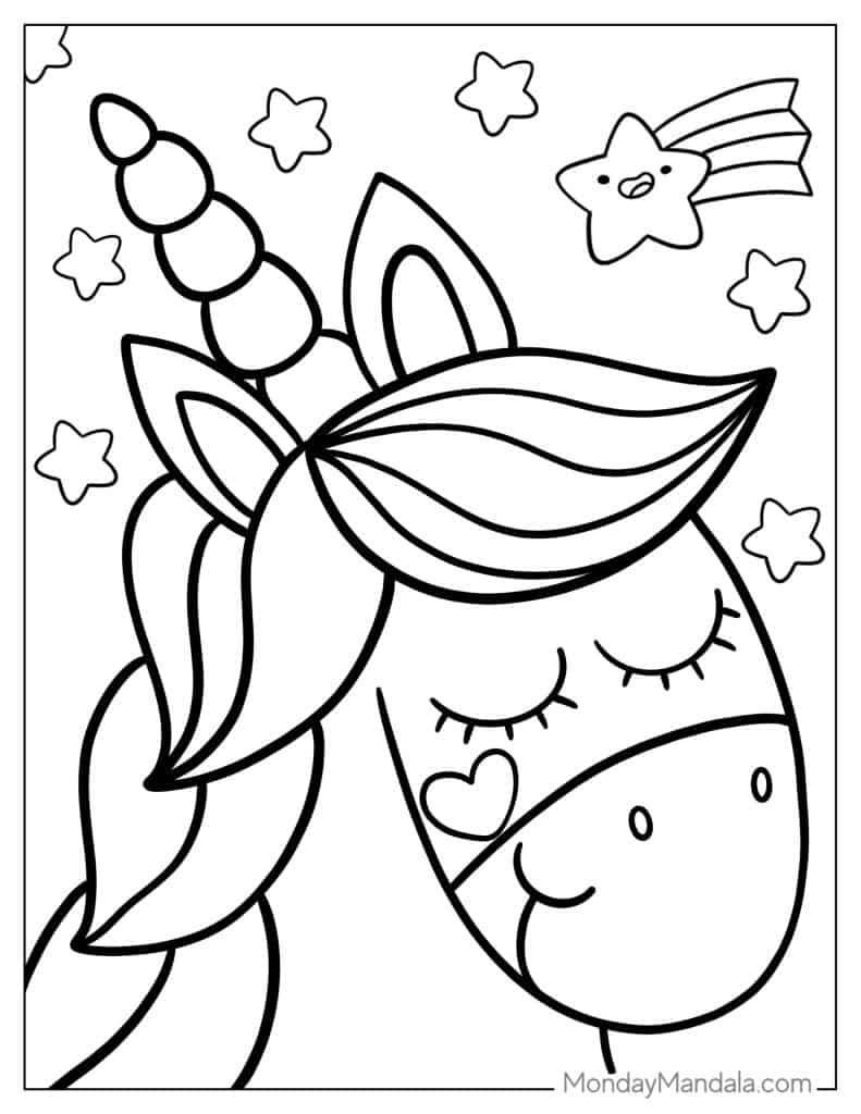 Unicorn coloring pages free pdf printables