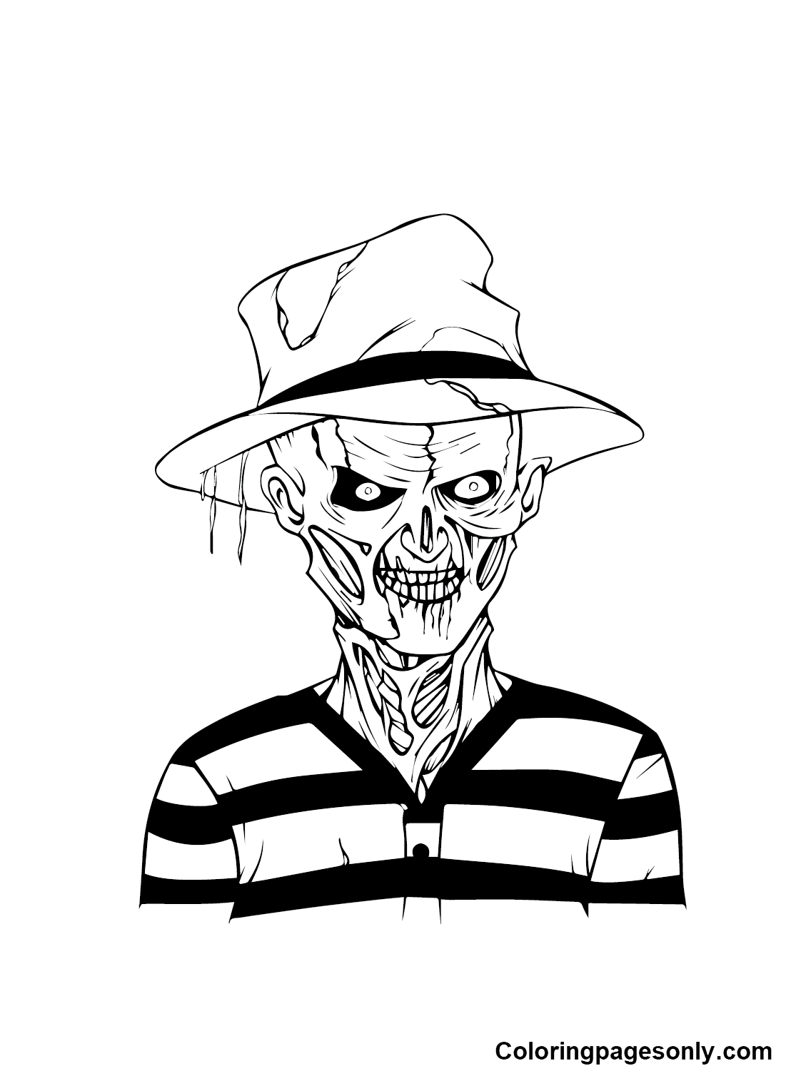 Freddy krueger coloring pages printable for free download