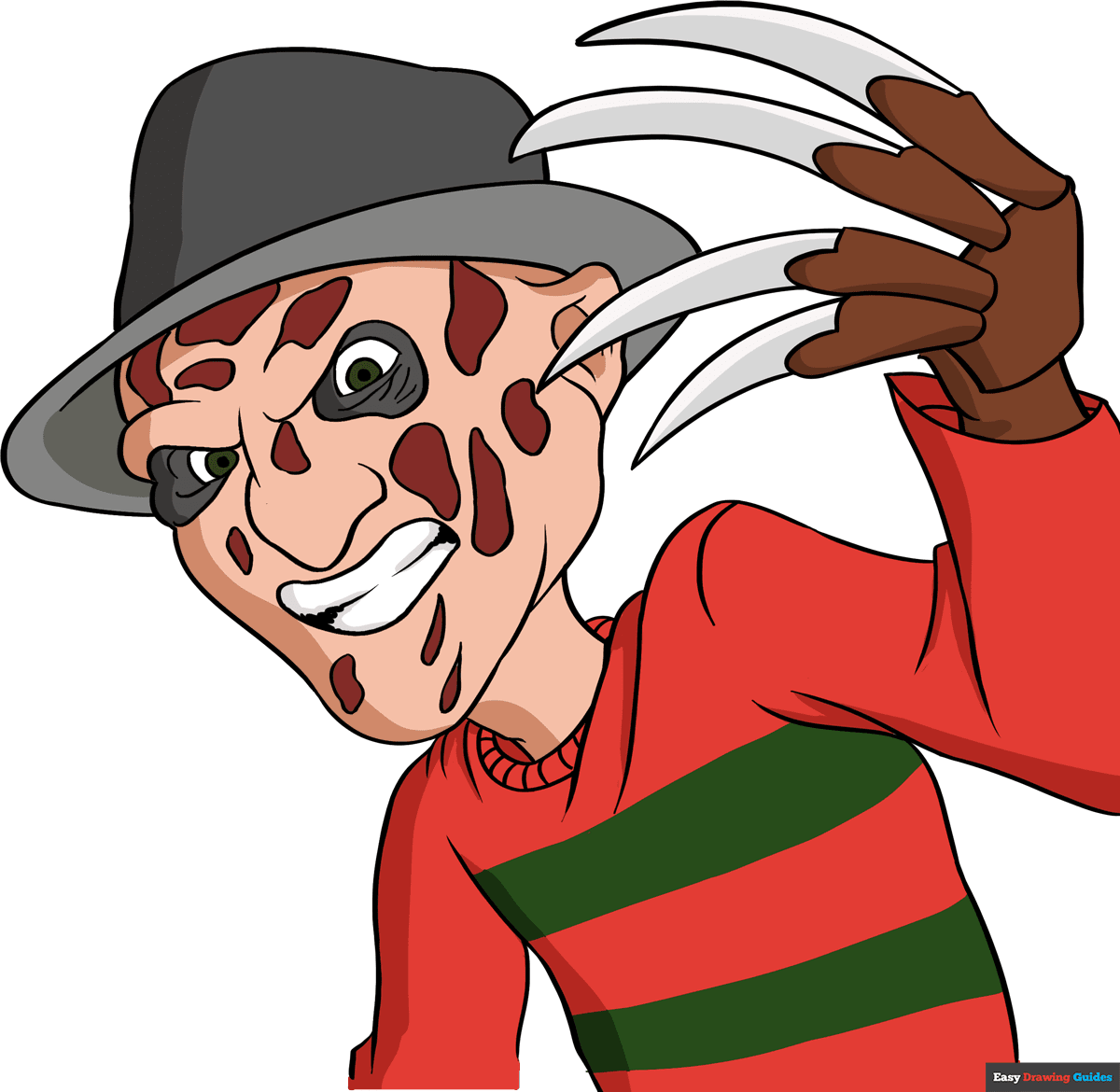 How to draw freddy krueger from nightmare on elm street