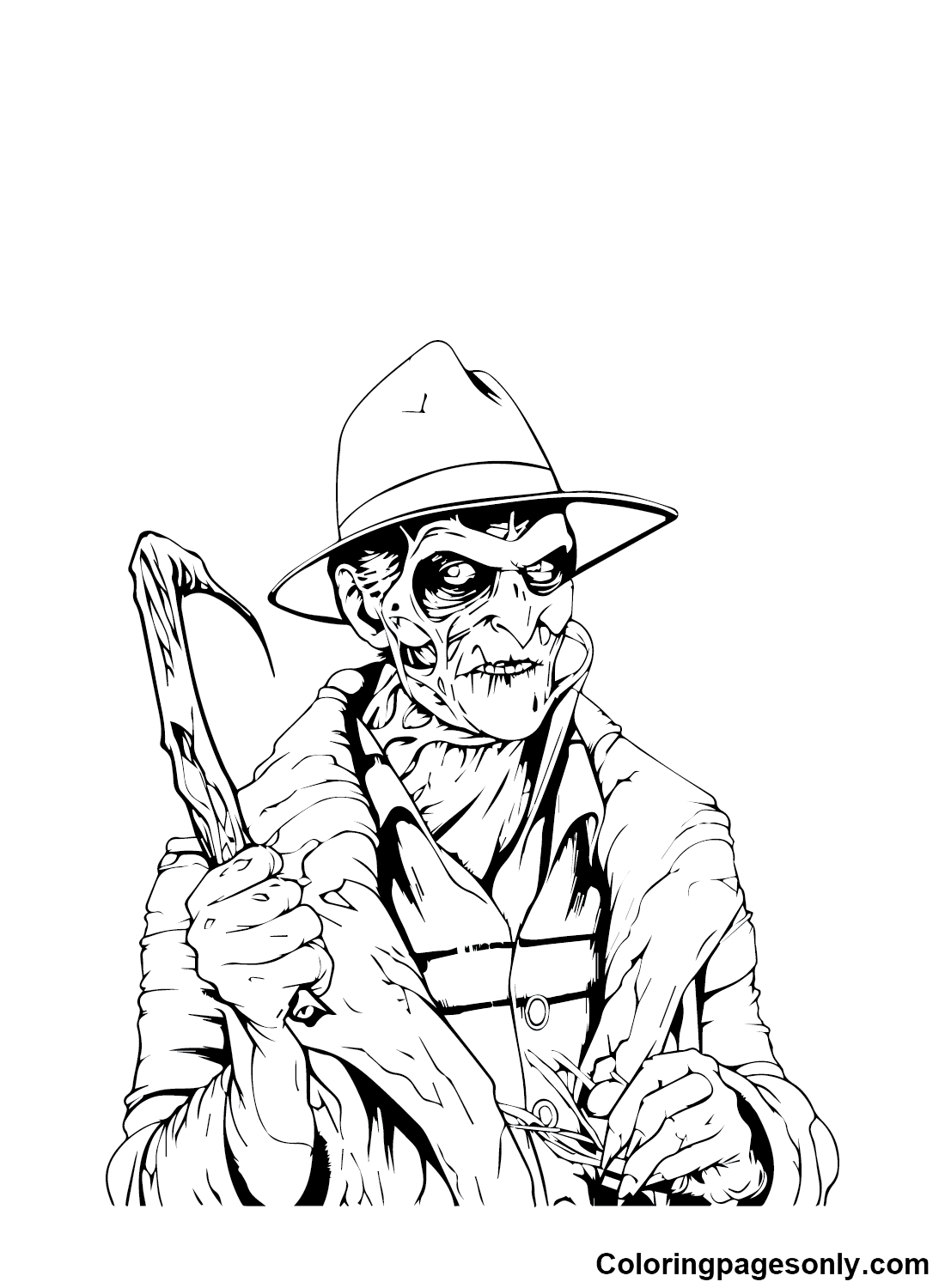 Freddy krueger coloring pages printable for free download