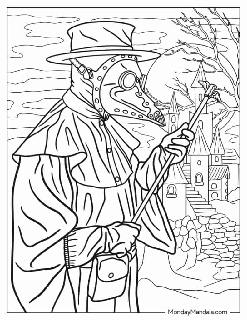 Horror coloring pages free pdf printables