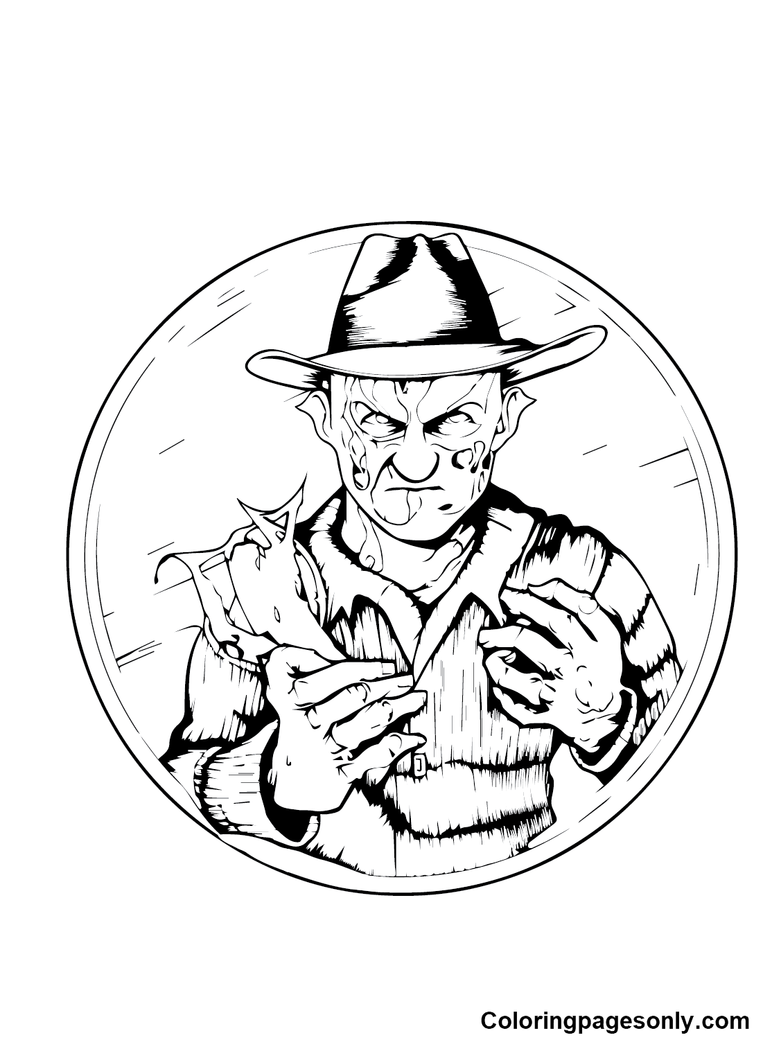 Freddy krueger coloring pages printable for free download